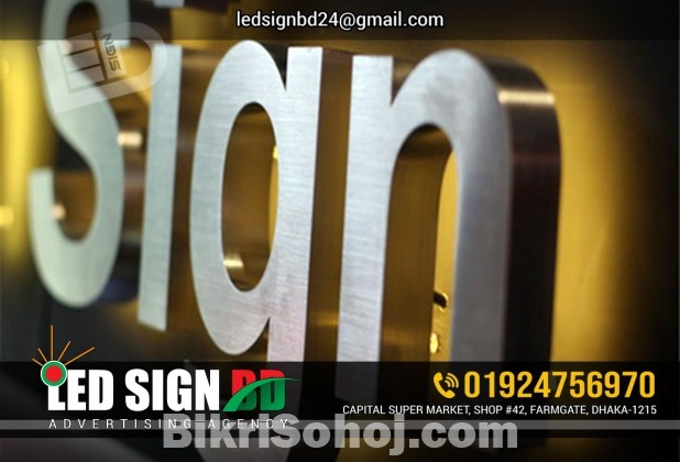 SS Acrylic Letter with RGB 3D LED Signage Working.